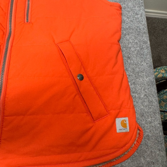 Carhartt Women's Reversible Vest Size Medium Orange Sherpa Lined - Picture 6 of 12